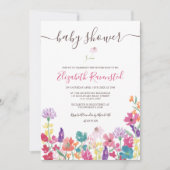 Invitation Baby shower de fleurs sauvages séchées en été (Devant)