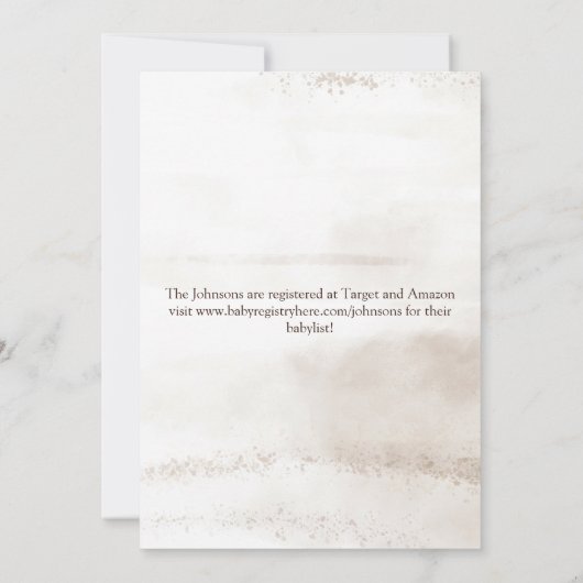 Invitation Baby shower de fleurs séchées de Boho (Dos)