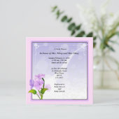Invitation Baby shower de fleurs violettes (Debout devant)