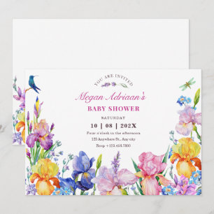 Invitation Baby shower de fleurs violettes du jardin