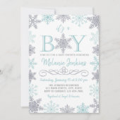 Invitation Baby shower de Flocon de neige Boy Wint (Devant)