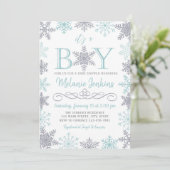 Invitation Baby shower de Flocon de neige Boy Wint (Debout devant)