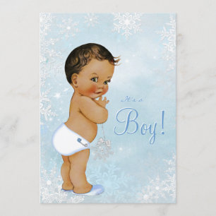 Invitation Baby shower de flocon de neige du pays des