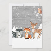 Invitation Baby shower de flocon de neige pour animaux des bo (Dos)