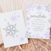 Invitation Baby shower de flocon de neige pourpre