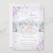 Invitation Baby shower de Flocon de neige violet de cerf d'hi (Devant)