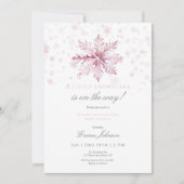 Invitation Baby shower de flocon rose (Devant)