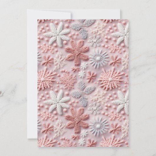 Invitation Baby shower de flocons de neige rose hiver (Dos)