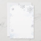 Invitation Baby shower de flocons d'hiver bleu et argent (Dos)