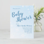 Invitation Baby shower de flocons d'hiver Blue Boy (Debout devant)