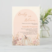 Invitation Baby shower de floraison citrouille fleur sauvage (Debout devant)