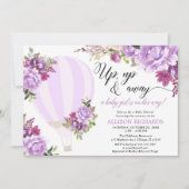 Invitation baby shower de florale de ballons à air chaud viol (Devant)