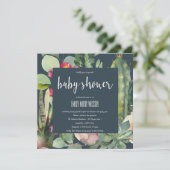 INVITATION BABY SHOWER DE FOLIAGE CACTI ROY FLORAL DESERT (Debout devant)