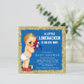 Invitation Baby shower de football (Debout devant)