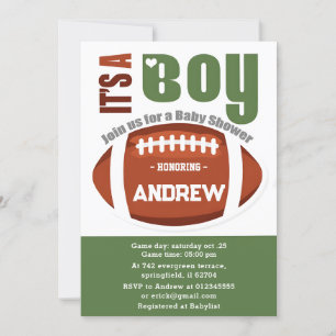 Invitation Baby shower de football américain Touchdown person