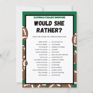 Invitation Baby shower de football, Football - Nom modifiable