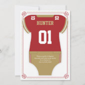 Invitation Baby shower de football Invitation, Scarlet, Or (Dos)