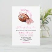 Invitation Baby shower de Football Pink Touchdown & Minuscule (Debout devant)