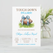 Invitation Baby shower de football pour bébé personnel (Debout devant)