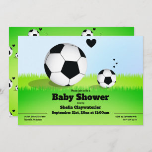 Invitation Baby shower de football sportif