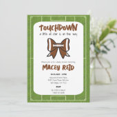 Invitation Baby shower de football Tailgate (Debout devant)