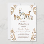 Invitation Baby shower de forêt d'animaux (Devant)