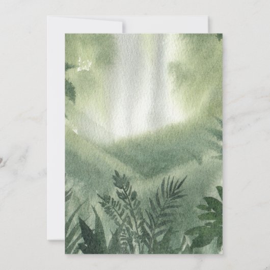 Invitation Baby shower de forêt de perroquets vert (Dos)