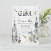 Invitation Baby shower de forêt rustique (Debout devant)