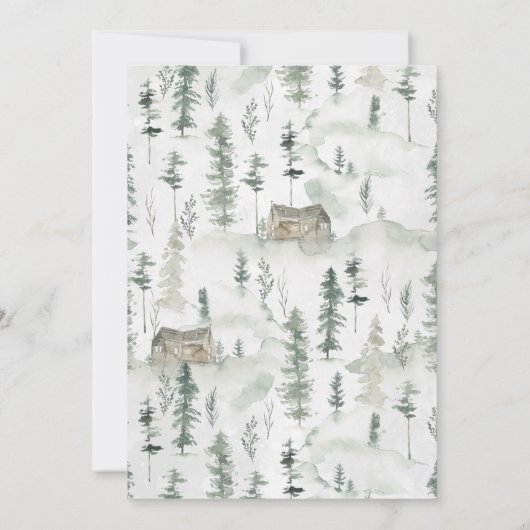 Invitation Baby shower de forêt rustique (Dos)