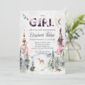 Invitation Baby shower de forêt rustique (Debout devant)