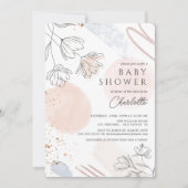 Invitation Baby shower de formes Abstraites (Devant)
