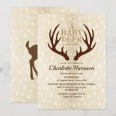Invitation Baby shower de fourrure et d'agneaux de cerf de bé (Devant / Derrière)