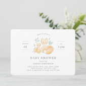 Invitation Baby shower de Fox aquarelle (Debout devant)