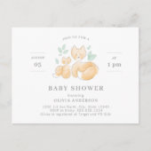 Invitation Baby shower de Fox aquarelle (Devant)