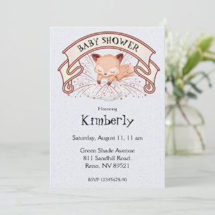 Invitation Baby shower de Fox couché
