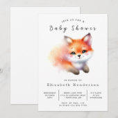 Invitation Baby shower de Fox de la forêt de Boho (Devant / Derrière)