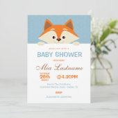 Invitation Baby shower de Fox mignonne (Debout devant)