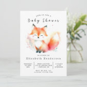 Invitation Baby shower de Fox peint à la main (Debout devant)