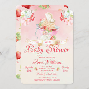 Invitation Baby shower de fraise à base d'eau