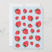 Invitation Baby shower de fraise aquarelle (Dos)