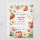 Invitation Baby shower de fraise Berry (Devant)