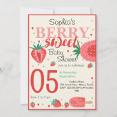 Invitation Baby shower de fraise Berry (Devant)