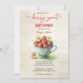 Invitation Baby shower de fraise Berry (Devant)