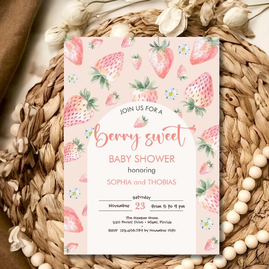 Invitation Baby shower de fraise Berry