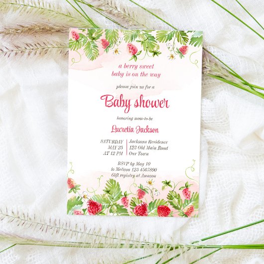 Invitation Baby shower de fraise Berry