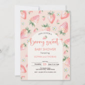 Invitation Baby shower de fraise Berry (Devant)