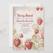 Invitation Baby shower de fraise Berry Sweet (Devant)