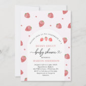 Invitation Baby shower de fraise d'aquarelle (Devant)
