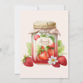 Invitation Baby shower de fraise d'aquarelle mignonne (Dos)