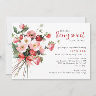 Invitation Baby shower de fraise douce Berry moderne